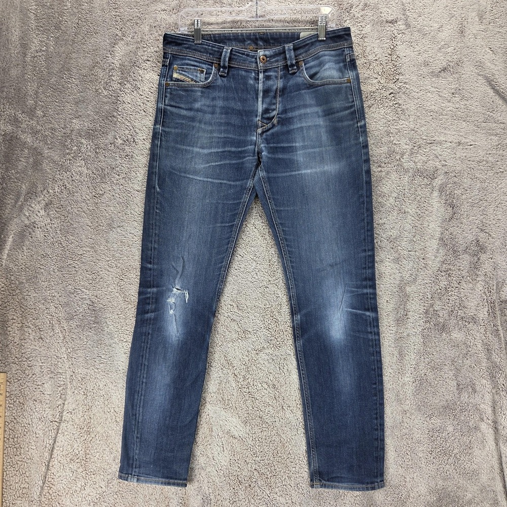 Diesel Jeans Mens 31x32 Blue Larkee-Beex Regular Tapered Button Fly 084HN